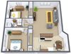 North Manor Apartments | Two Bedroom | Plan 21A North Manor Apartments | Two Bedroom | Plan 21A
